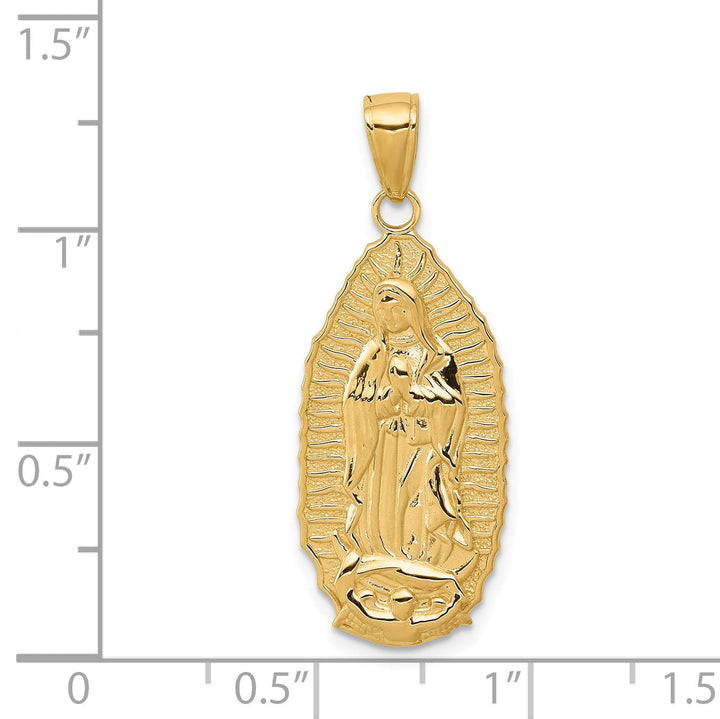 14k Yellow Gold Guadalupe Oval Pendant