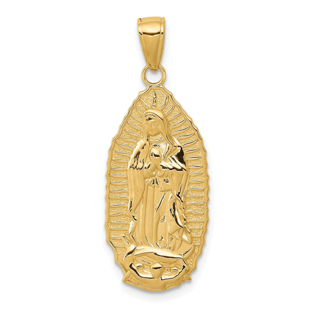 14k Yellow Gold Guadalupe Oval Pendant