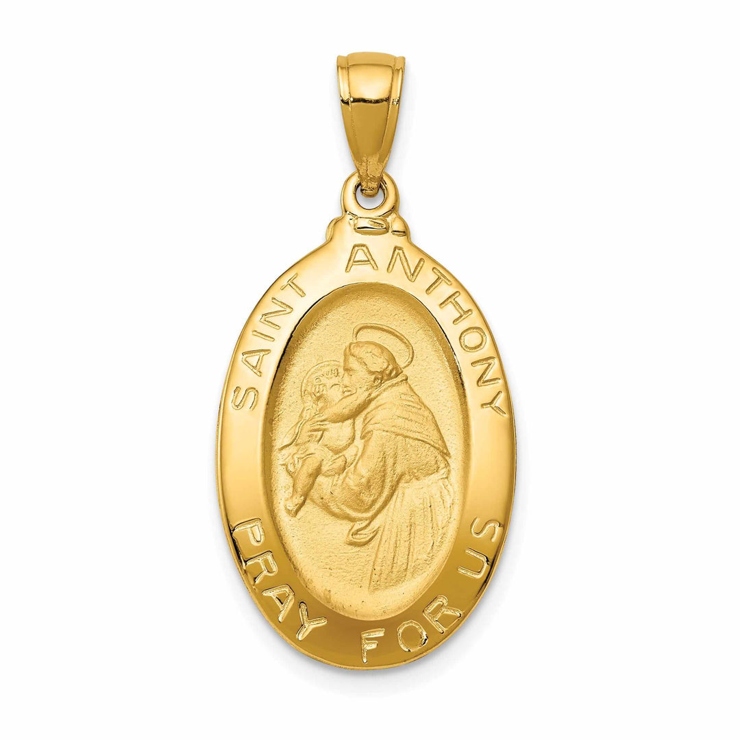 14 Yellow Gold Saint Anthony Oval Medal Pendant