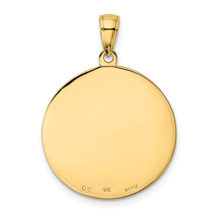 14k Yellow Gold Saint Anthony Round Medal