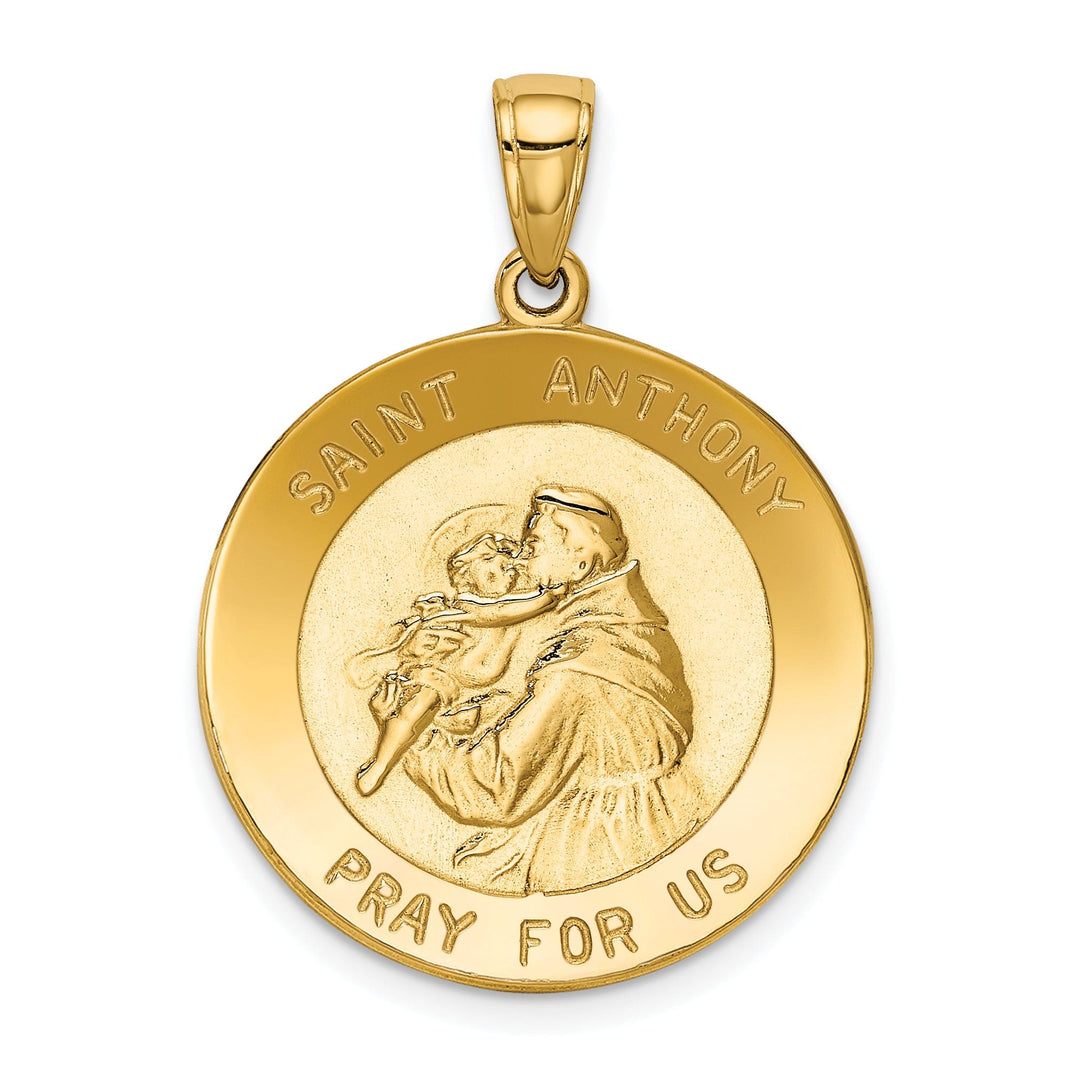 14k Yellow Gold Saint Anthony Round Medal