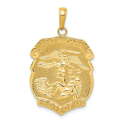 14k Yellow Gold Saint Michael Protect Us Medal