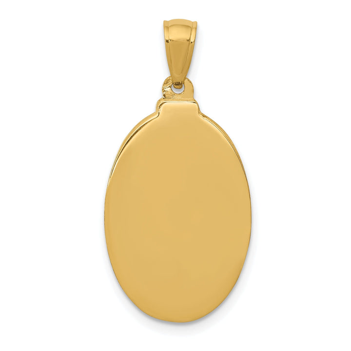 14kYellow Gold Saint Theresa Oval Medal Pendant.