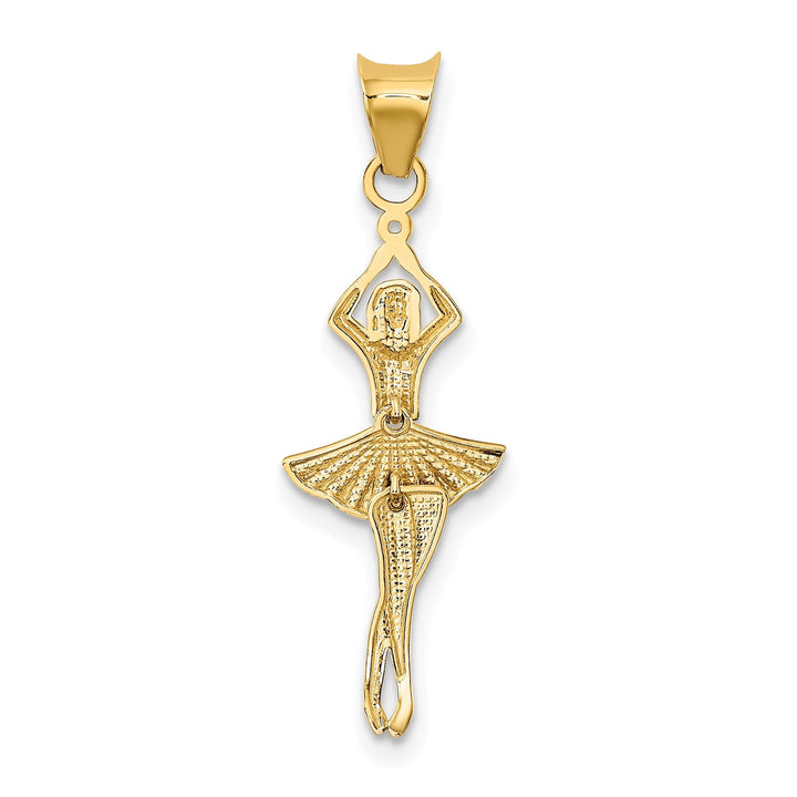 14k Two Tone Gold Moveable Dancer Charm Pendant