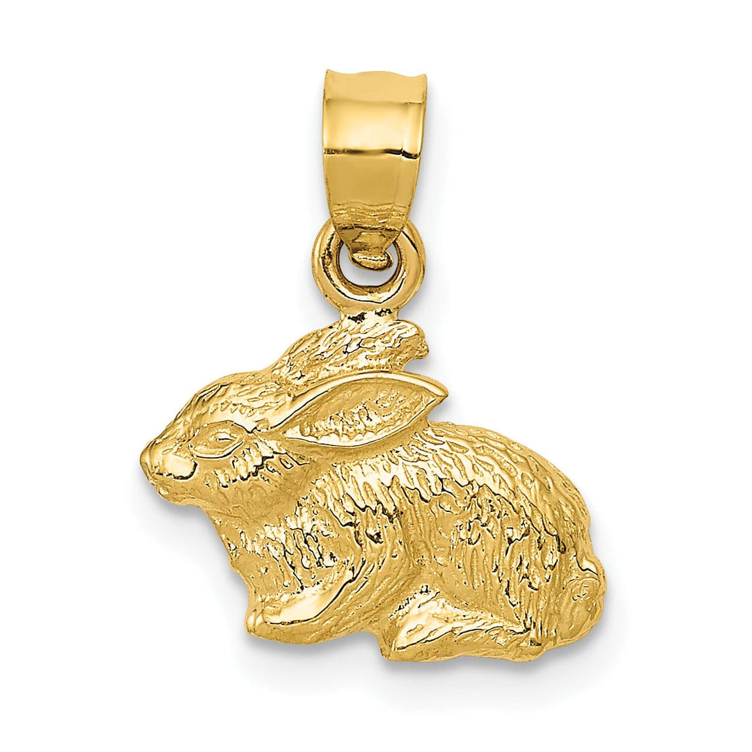 14k Yellow Gold Polished Finish Rabbit Pendant