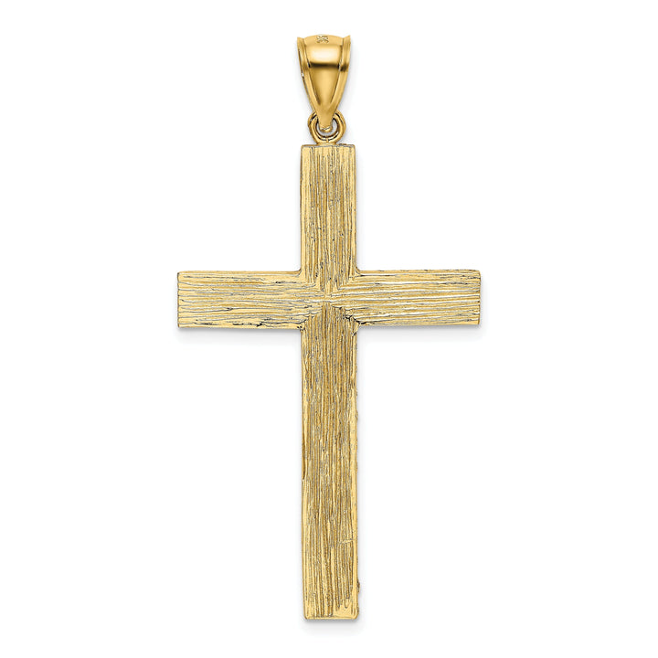 14k Yellow Gold Diamond Cut Latin Cross Pendant