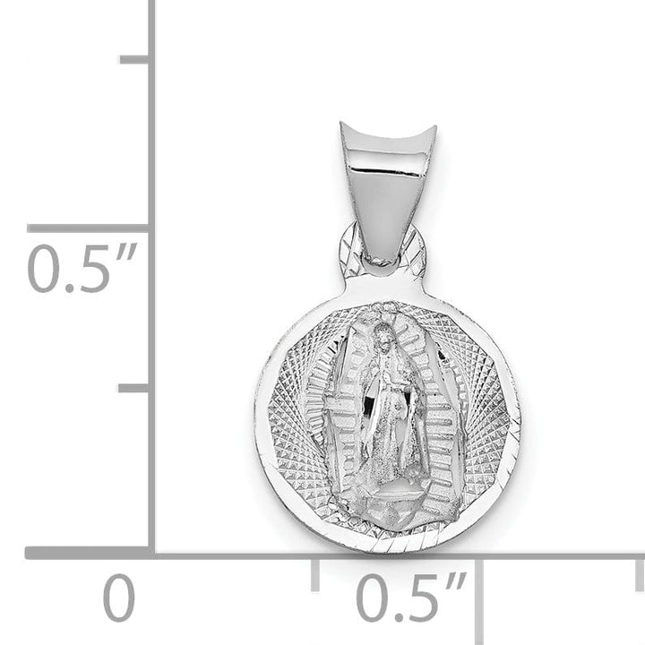 14k White Gold Our Lady of Guadalupe Pendant