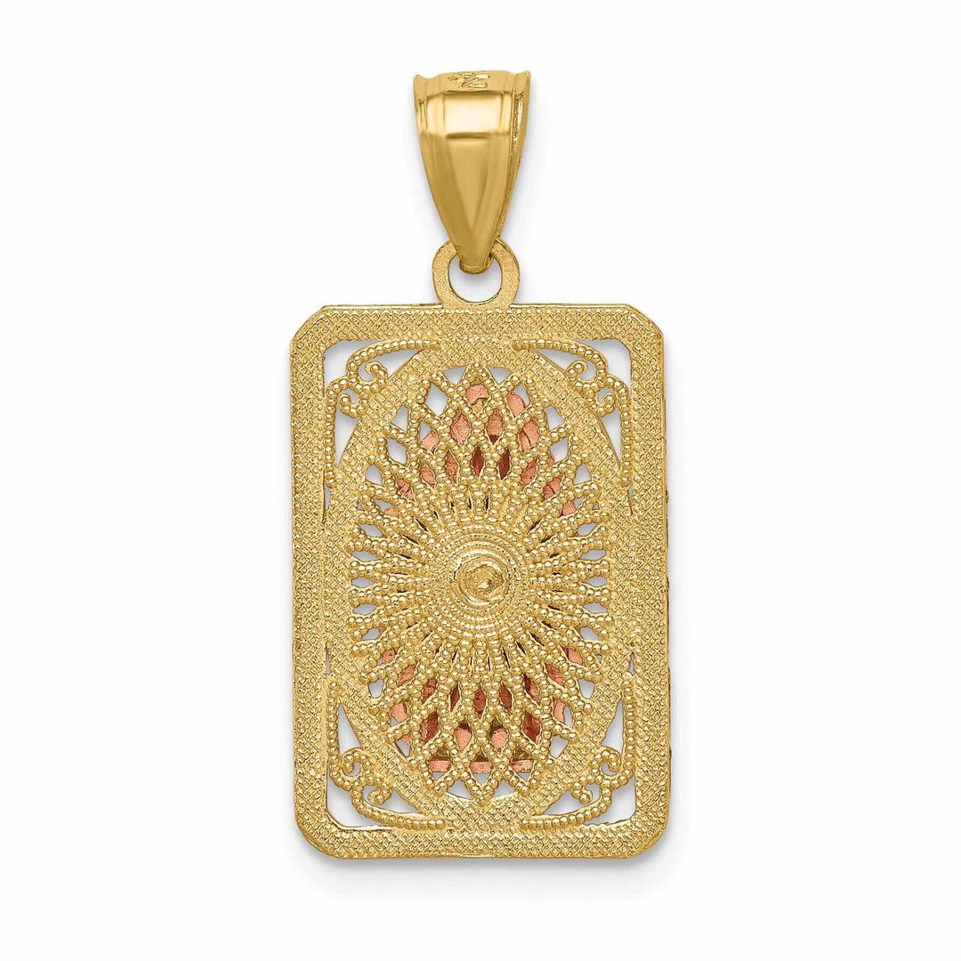 14 Two Tone Gold Square Lady of Guadalupe Charm