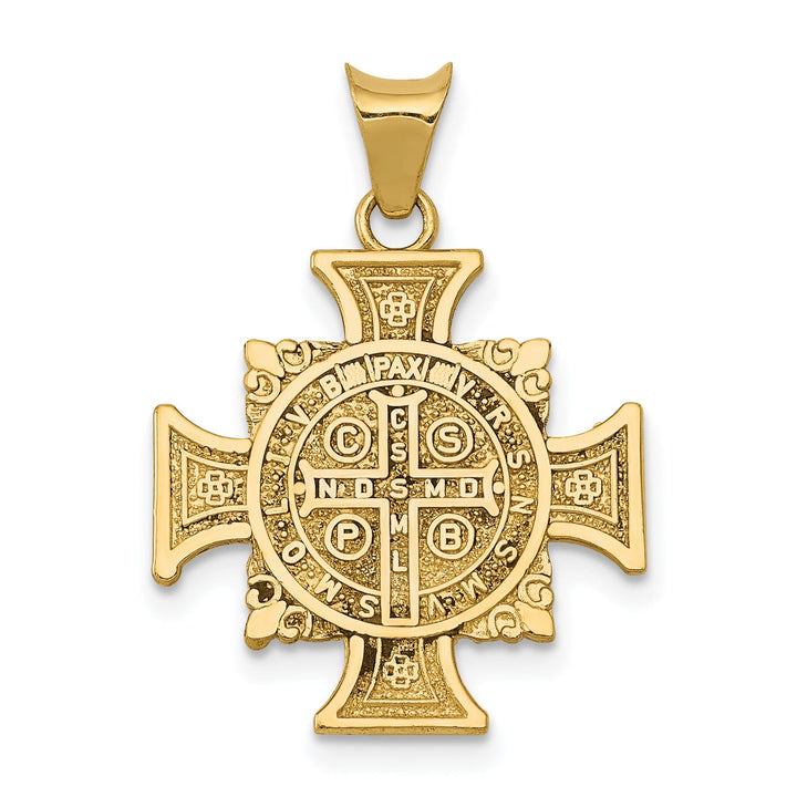 14k Yellow Gold Saint Benedict Medal Pendant