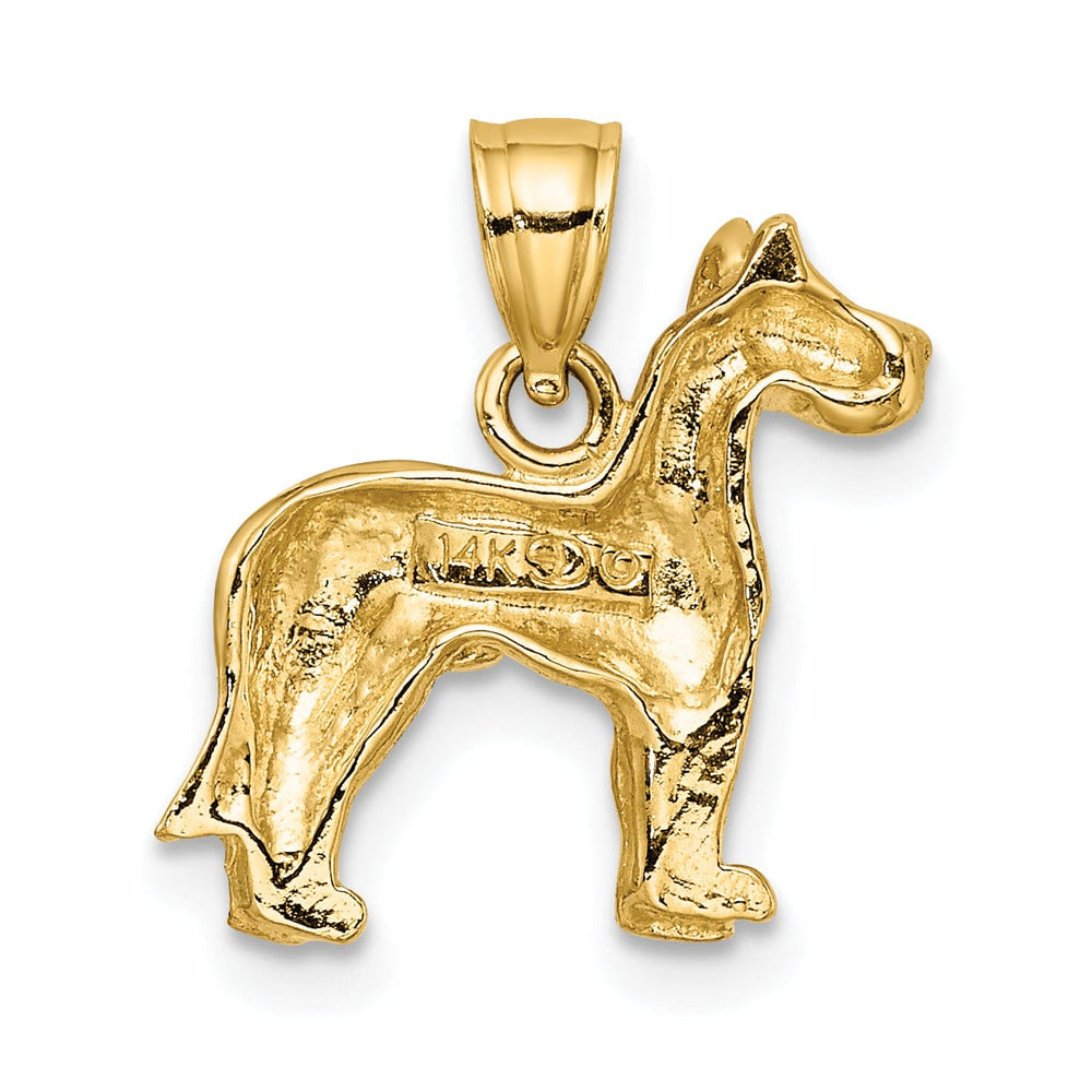 14k Yellow Gold Polished Finish Great Dane Dog Charm Pendant
