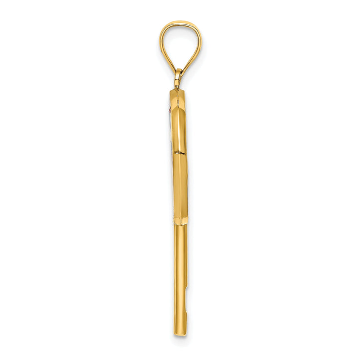 14K Yellow Gold Polished Multi-Color Enamel Finish 3-Dimensional Lollipop Charm Pendant
