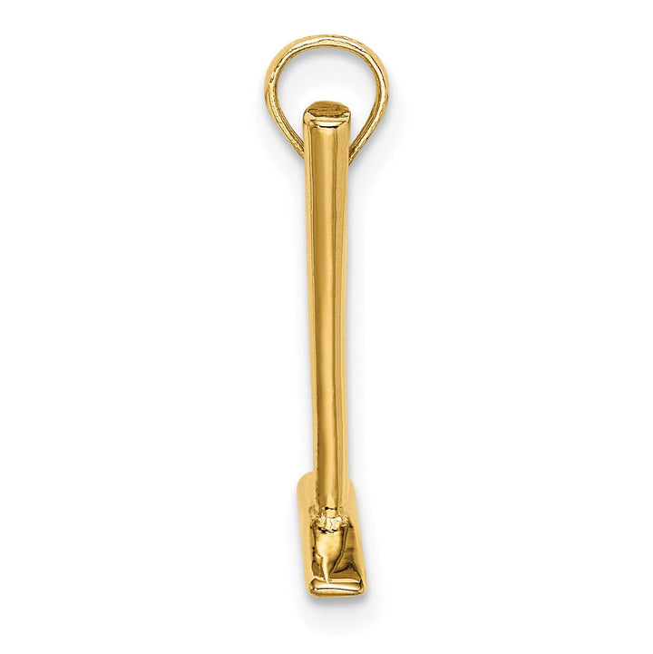 14K Yellow Gold Polished Finish 3-Dimensional Hammer Charm Pendant