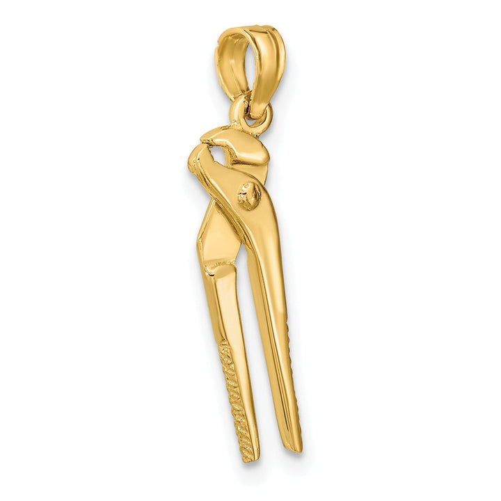 14K Yellow Gold Polished Finish 3-D Moveable Pliers Charm Pendant