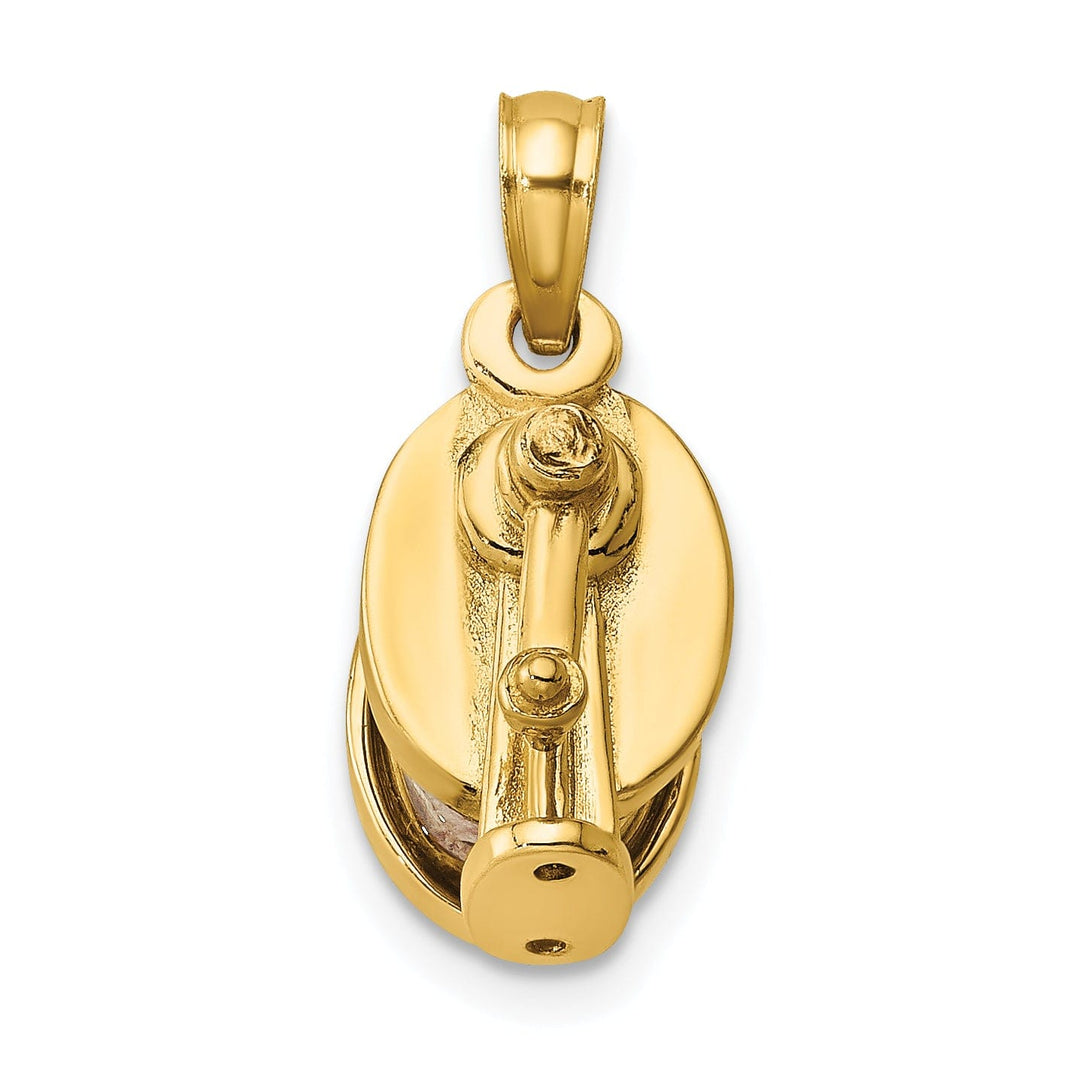 14K Yellow Gold Polished Finish 3-Dimensional Moveable Pencil Sharpener Charm Pendant