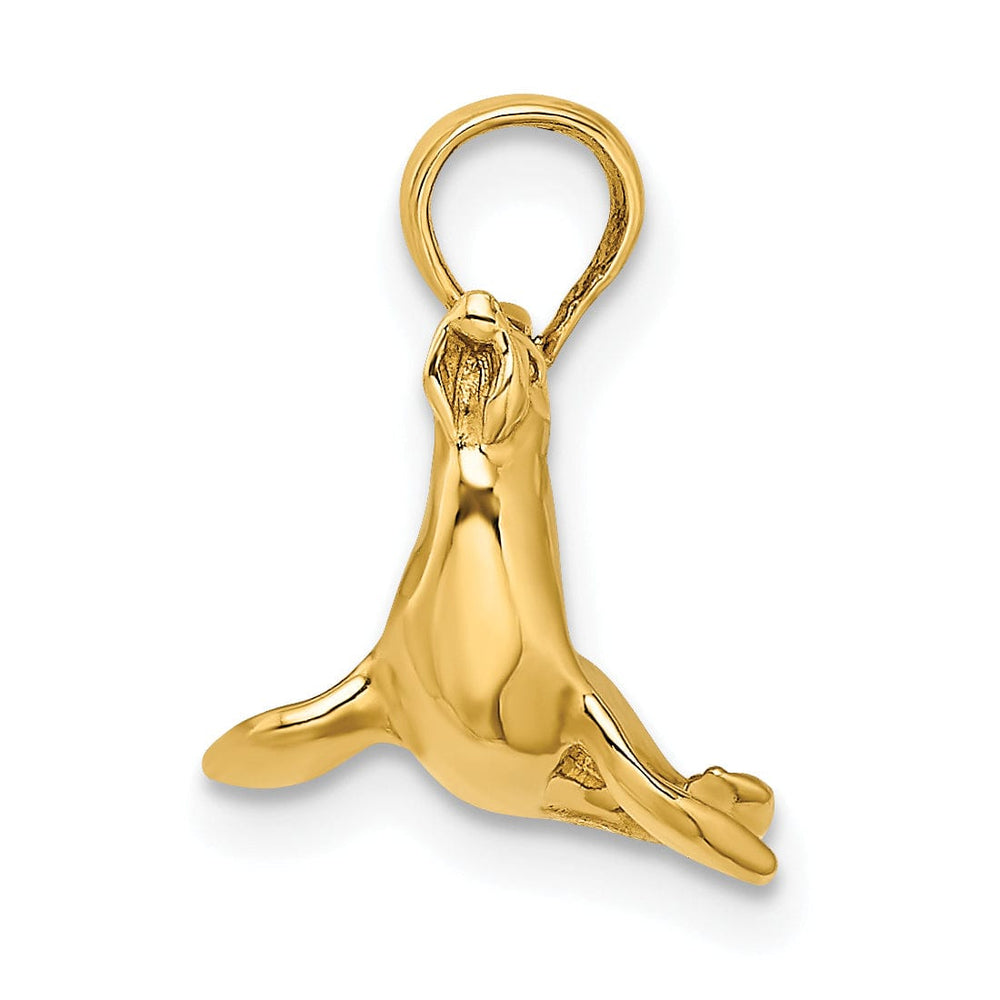 14K Yellow Gold 3-Dimensional Polished Finish Seal Charm Pendant