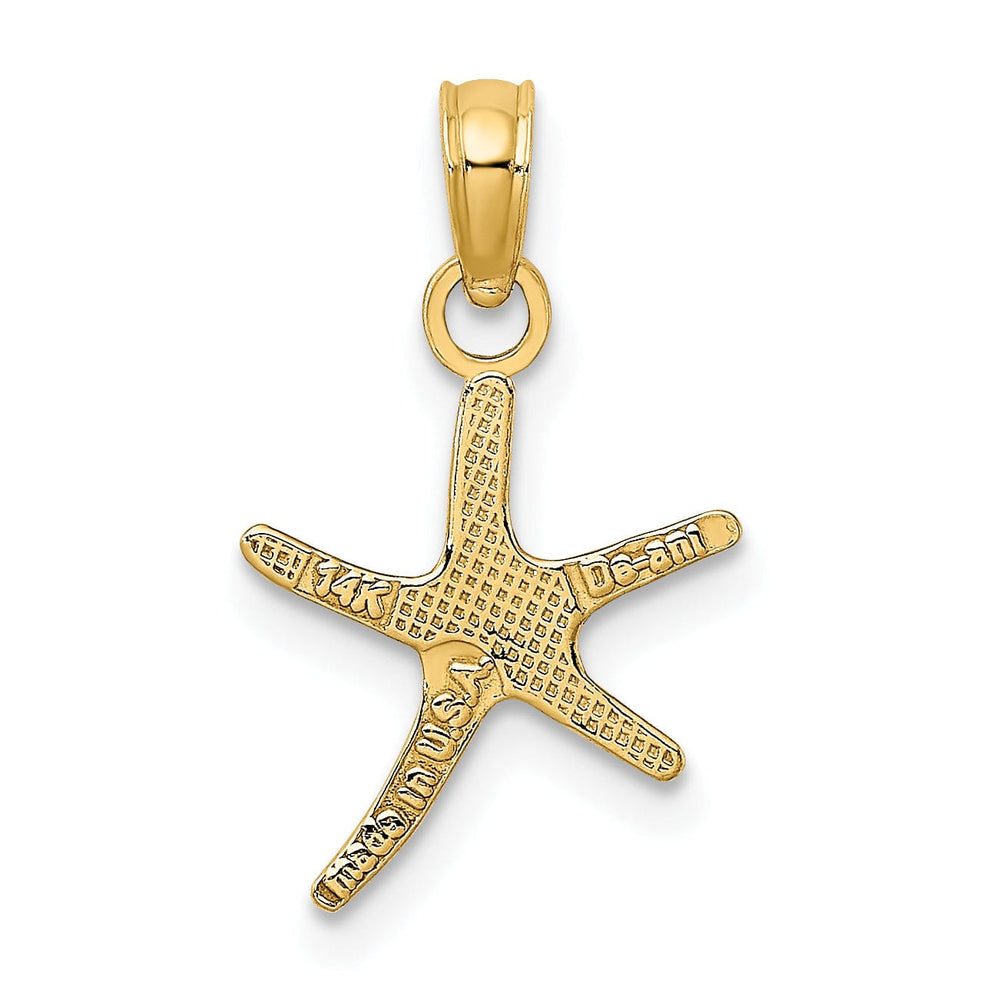 14K Yellow Gold Small Size Dancing Starfish Pendant