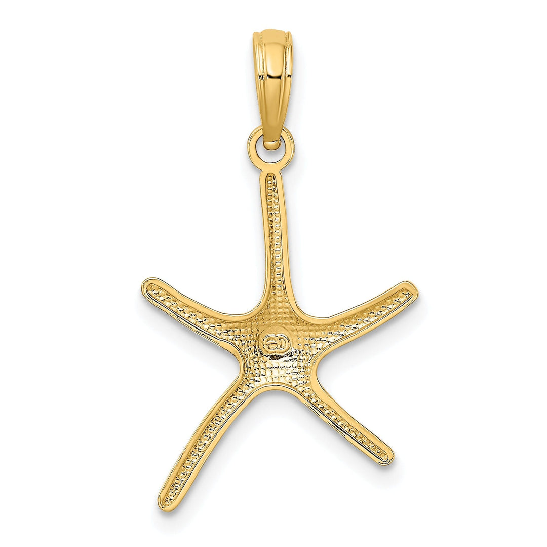 14K Yellow Gold Polished Finish Dancing Design Starfish Charm Pendant