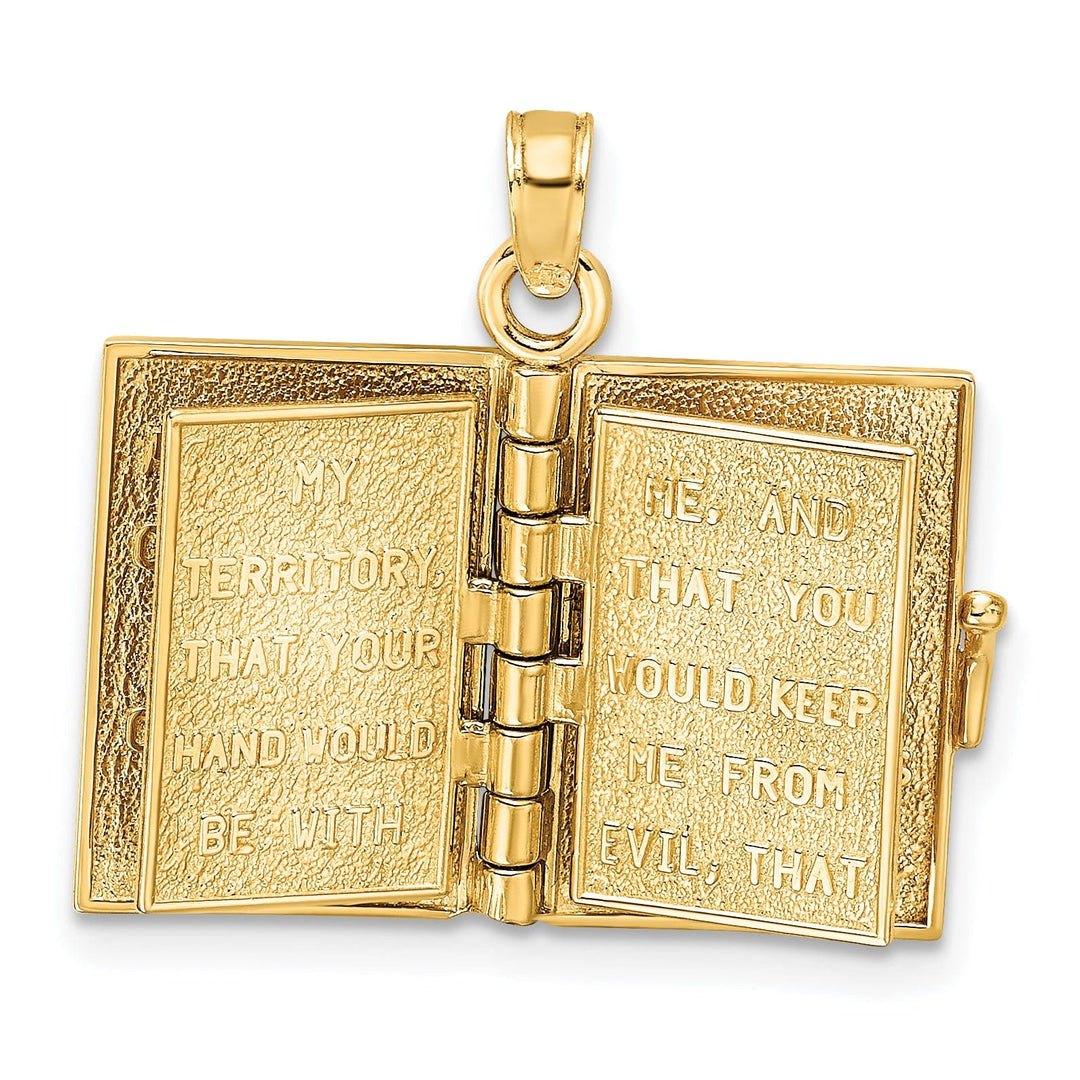14K Yellow Gold Moveable 3-D Lord's Prayer Holy Bible Pendant