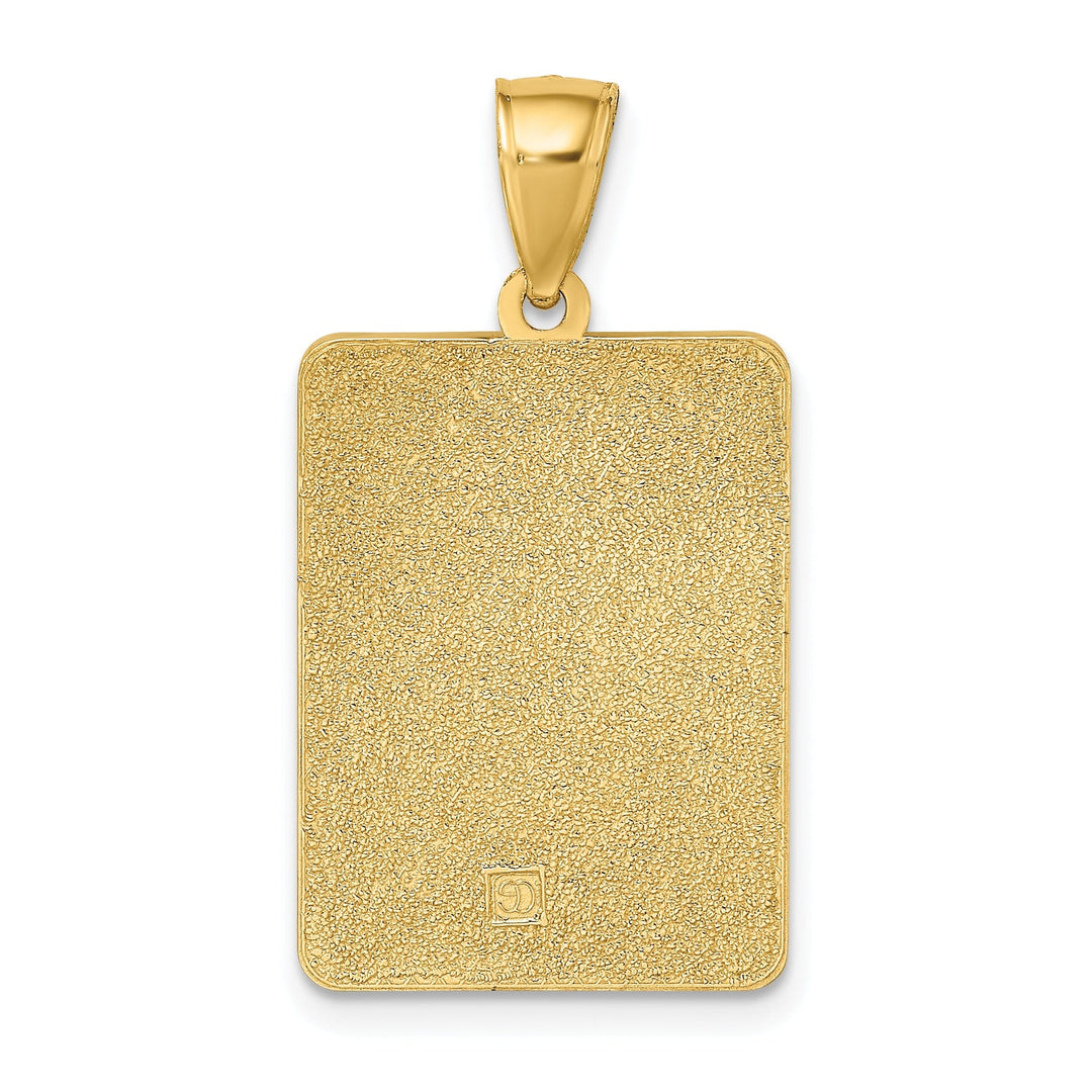 14k Yellow Gold Solid Polished Textures Finish 0 KEY WEST Mile Marker Charm Pendant