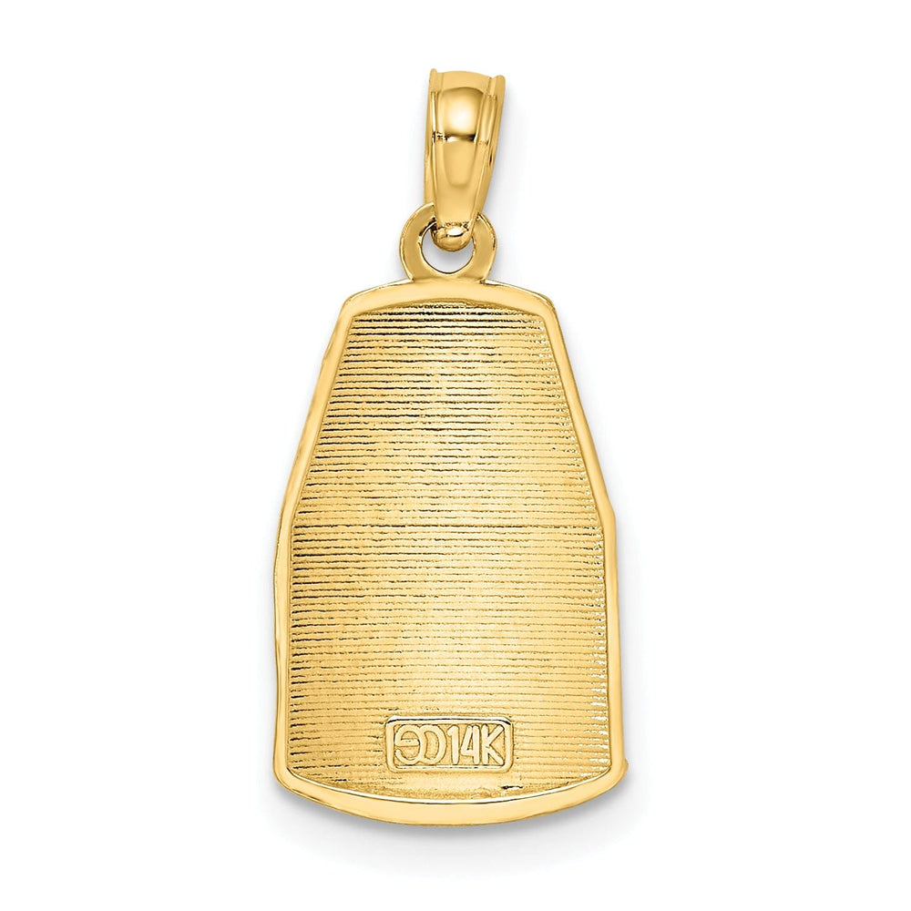 14K Yellow Gold Polished Textured Finish Southern Most Point in the USA 90 Mile From Cuba KEY WEST FL Charm Pendant