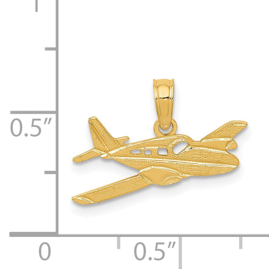 14k Yellow Gold Cessna Plane Pendant