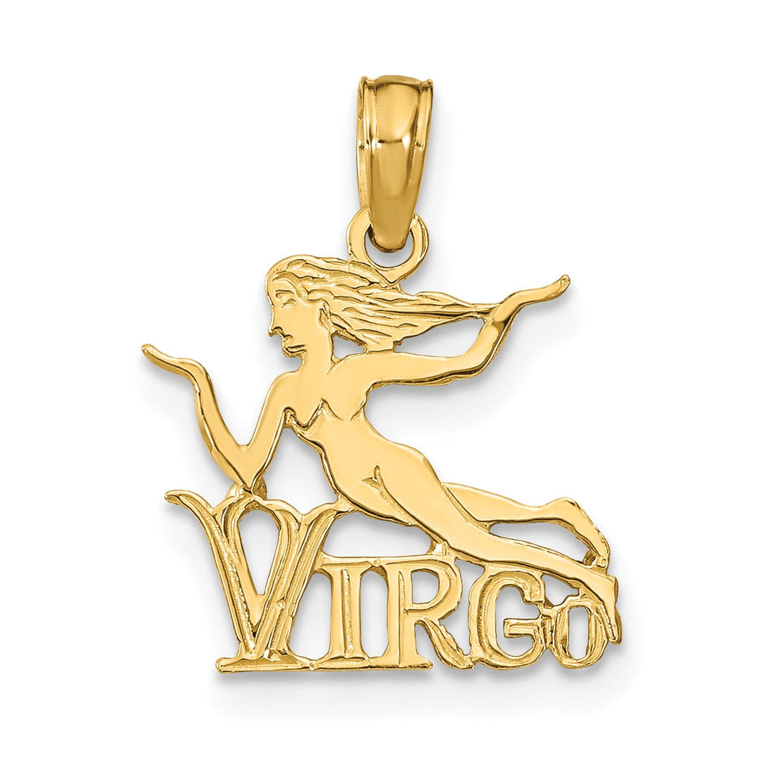 14K Yellow Gold Polished Finish Zodiac VIRGO Charm Pendant