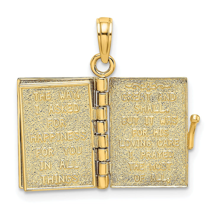 14K Yellow Gold 3-D Pages Angel Book I Said Prayer For You Pendant