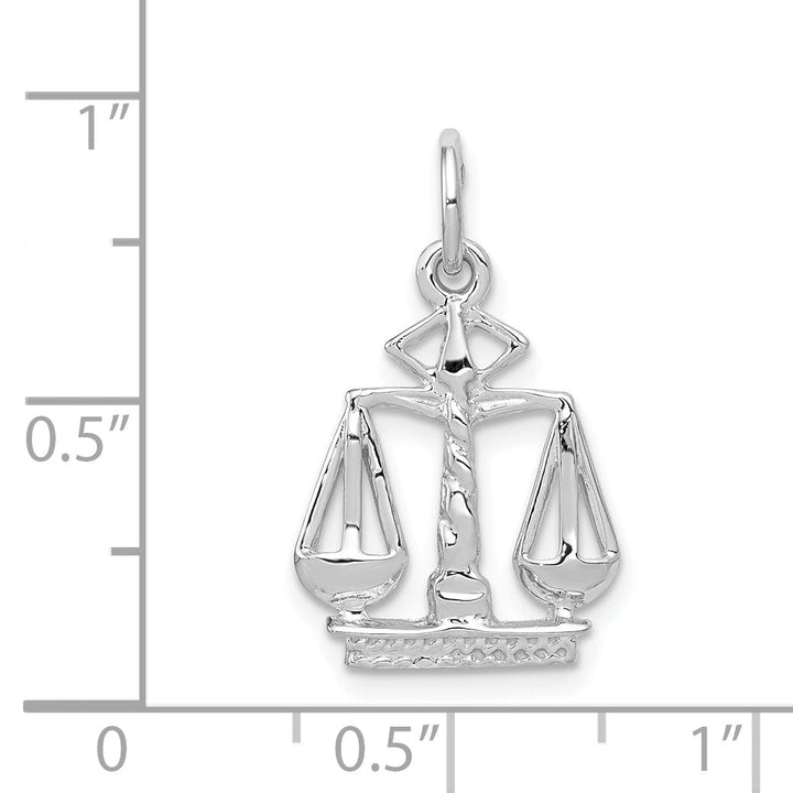 14k White Gold Small Scales of Justice Pendant
