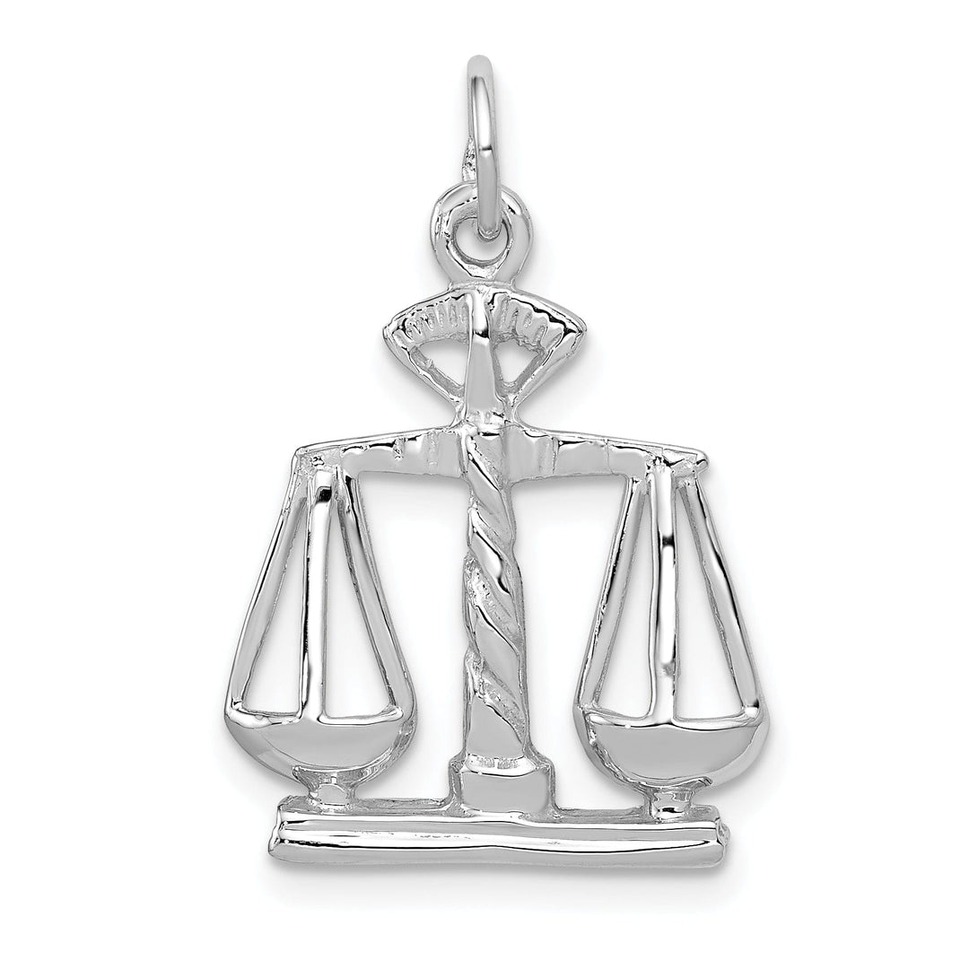 14k White Gold Large Scales of Justice Pendant