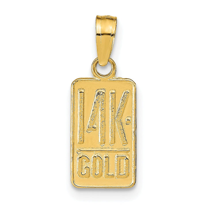 14k Yellow Gold Textured Polish Finish 14K GOLD Charm Pendant