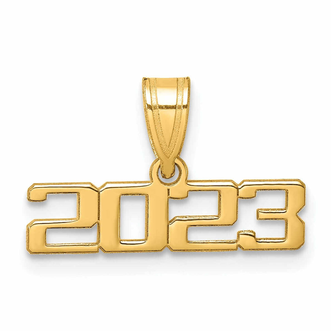 14K Polished 2023 Graduation Charm - Unisex