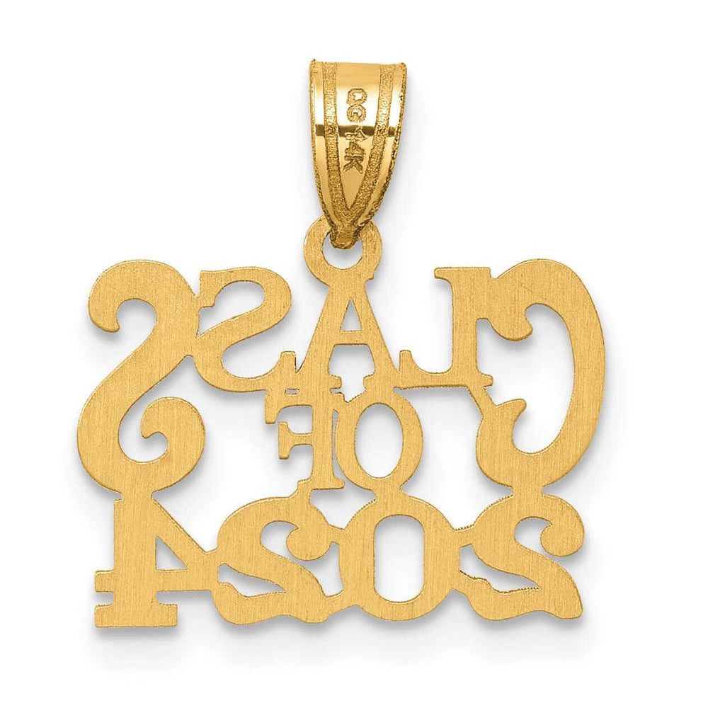 14k Polished Finish CLASS OF 2024 Graduation Charm in 14K Yellow Gold