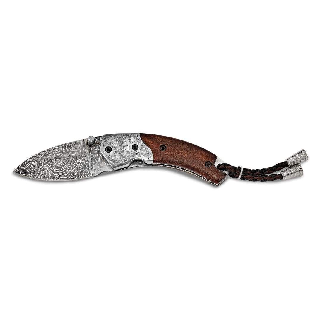 Damascus Steel Blade Tali Wood Handle Knife