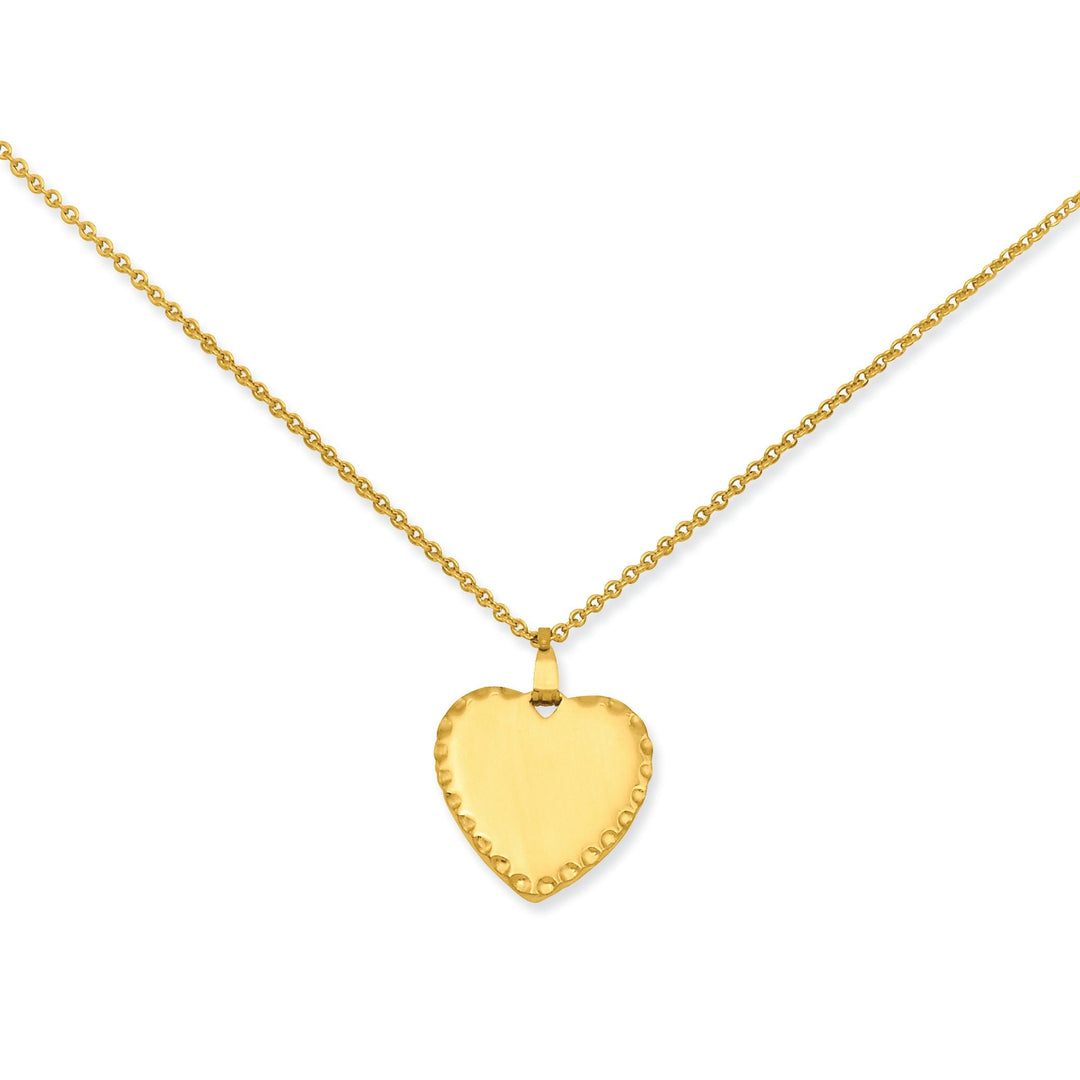 Gold Plated Engraveable Heart Disc Necklace