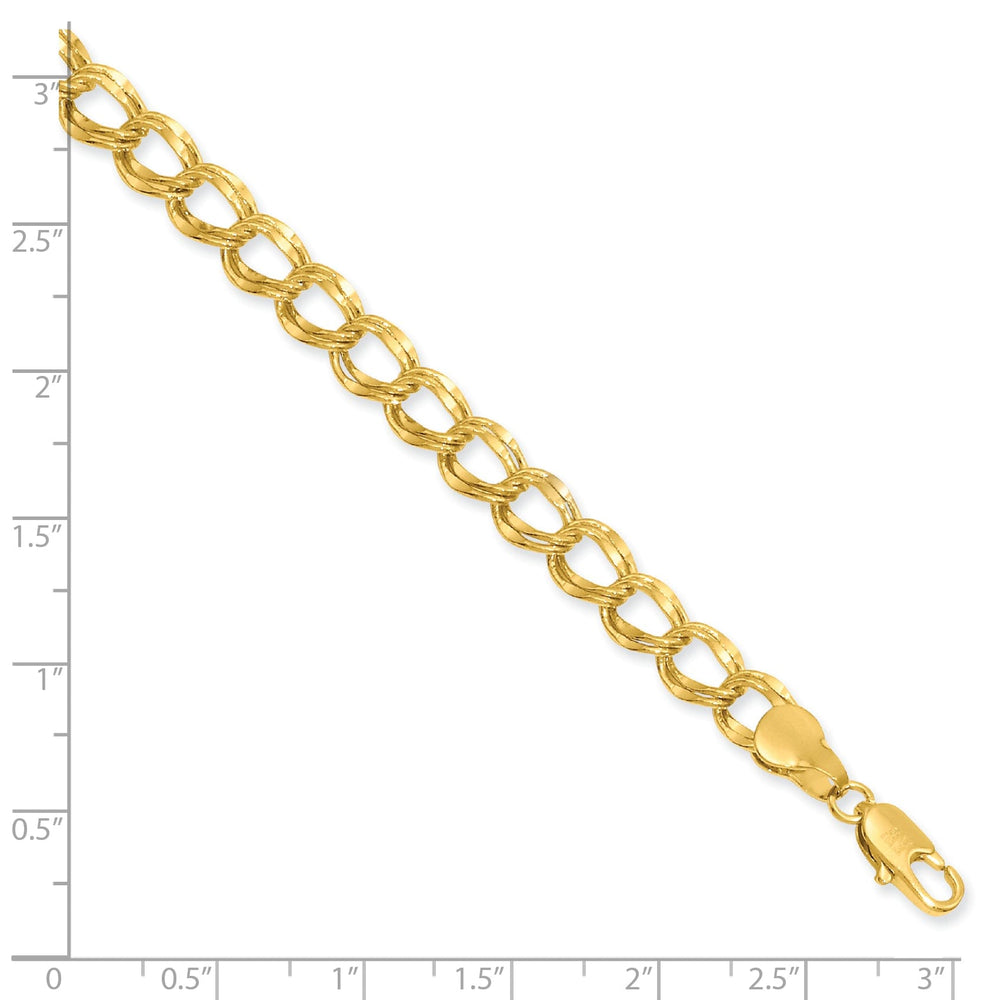 Gold Plated 6.5MM Double Link Charm Bracelet