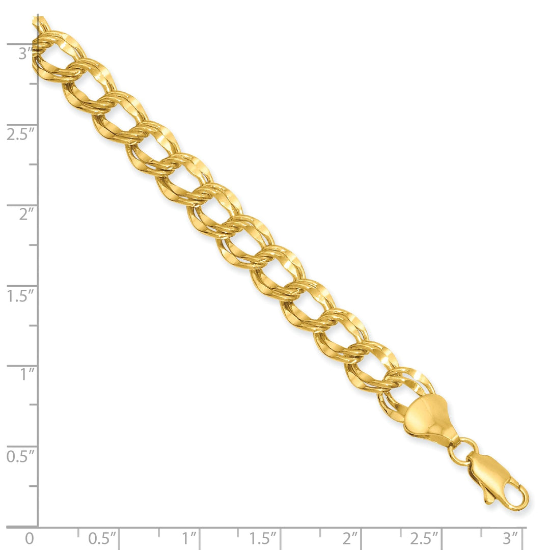 Gold Plated 8MM Double Link Charm Bracelet