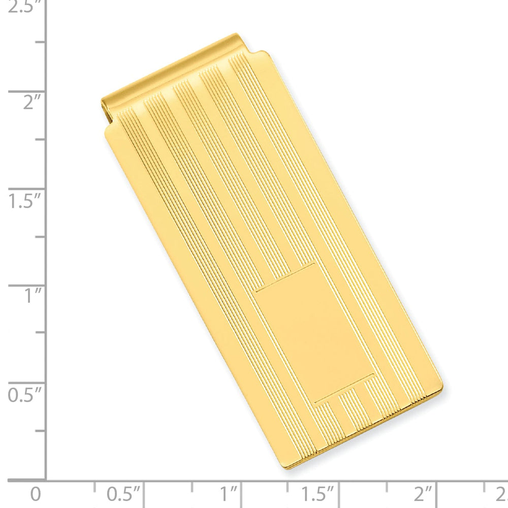 Gold Plated Lined Engravable Hinged Money Clip