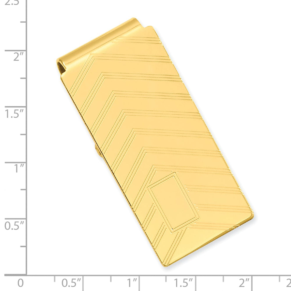 Gold Plated Angles Engravable Hinged Money Clip