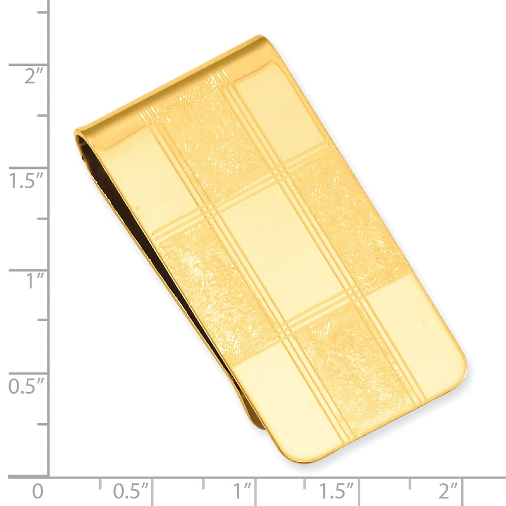 Gold Plated Four Square Engravable Money Clip