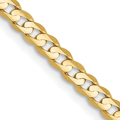 14k Yellow Gold 3.00mm Open Concave Curb Chain