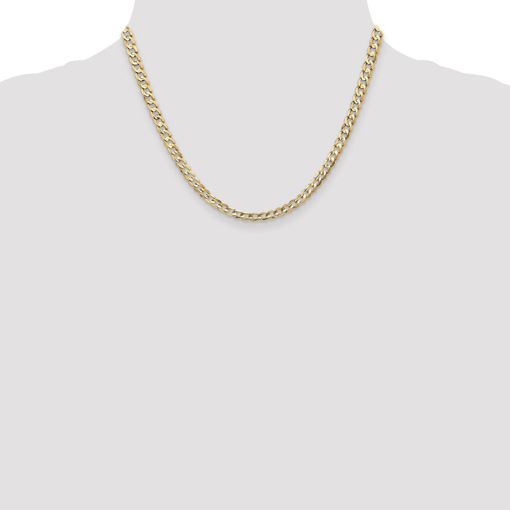 14k Yellow Gold 4.50mm Open Concave Curb Chain