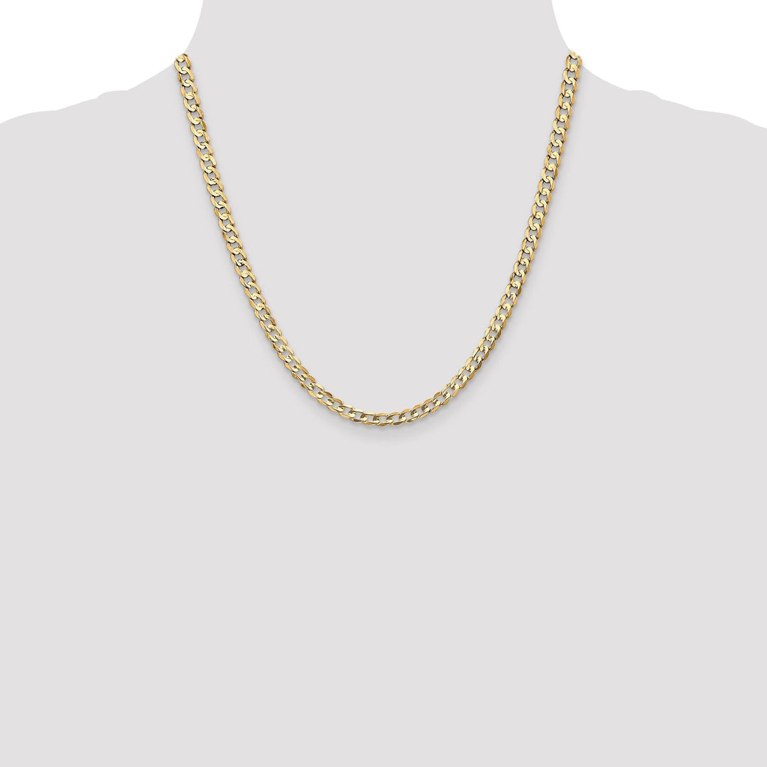 14k Yellow Gold 4.50mm Open Concave Curb Chain