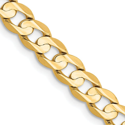 14k Yellow Gold 5.25mm Open Concave Curb Chain