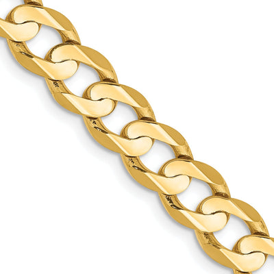 14k Yellow Gold 6.75mm Open Concave Curb Chain