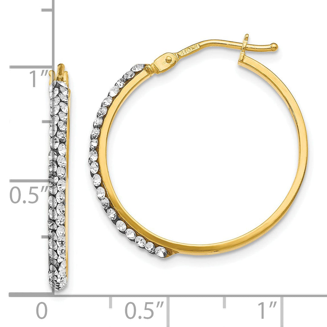 14k Yellow Gold Crystals Swarovski Hoop Earring
