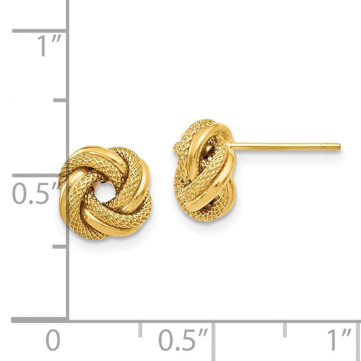 14k Yellow Gold D.C Love Knot Post Earrings