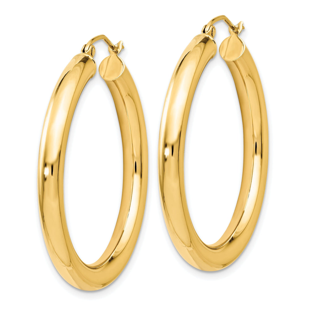 14k Yellow Gold Polish Lightweight Hoop Earrings
