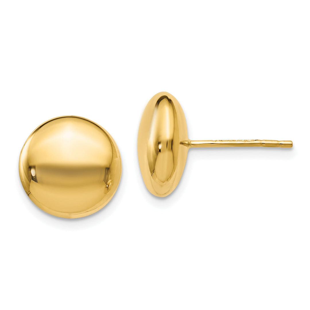 14k Yellow Gold Polished Button Post Earrings