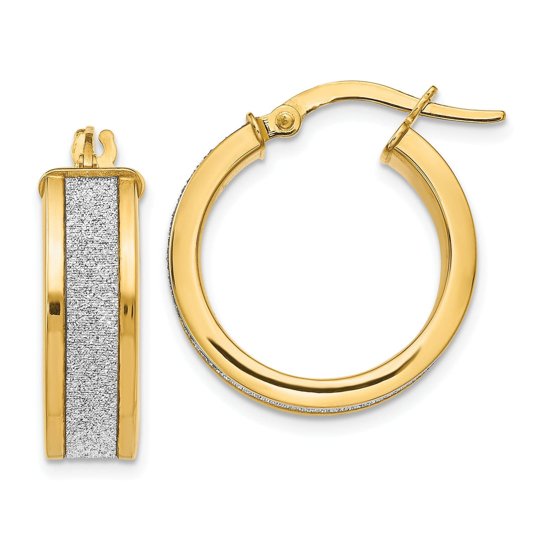 14k Yellow Gold Fancy Hoop Earrings