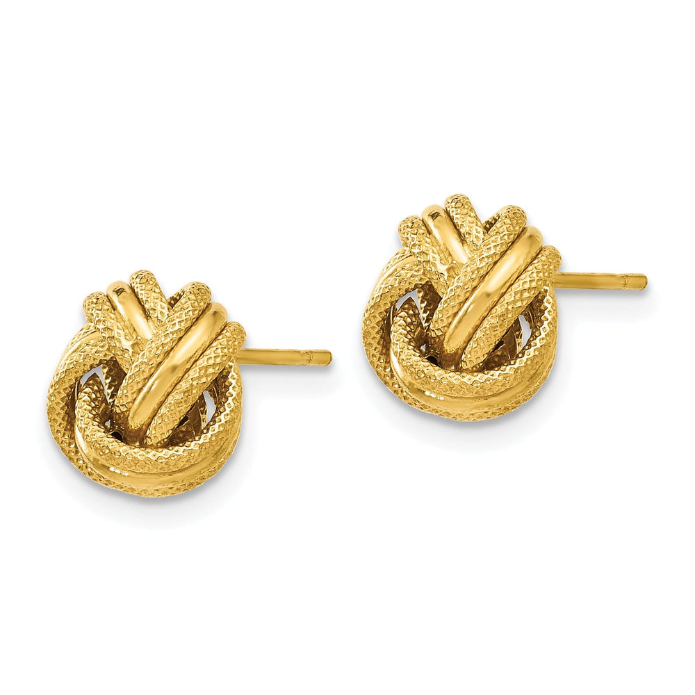 14k Yellow Gold Knot Polished D.C Post Earrings
